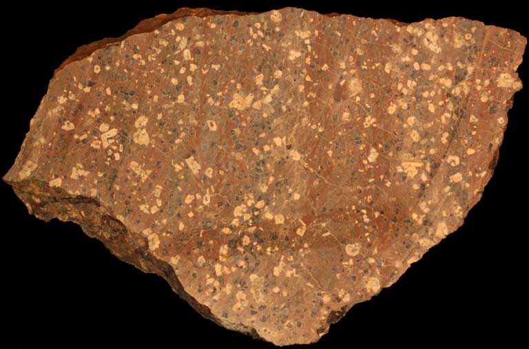 Image couleur de roche brune tachetée de noir et de jaune