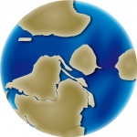 Image couleur du globe montrant le déplacement des continents 515 millions d'années