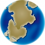 Image couleur du globe montrant le déplacement des continents 850 millions d'années